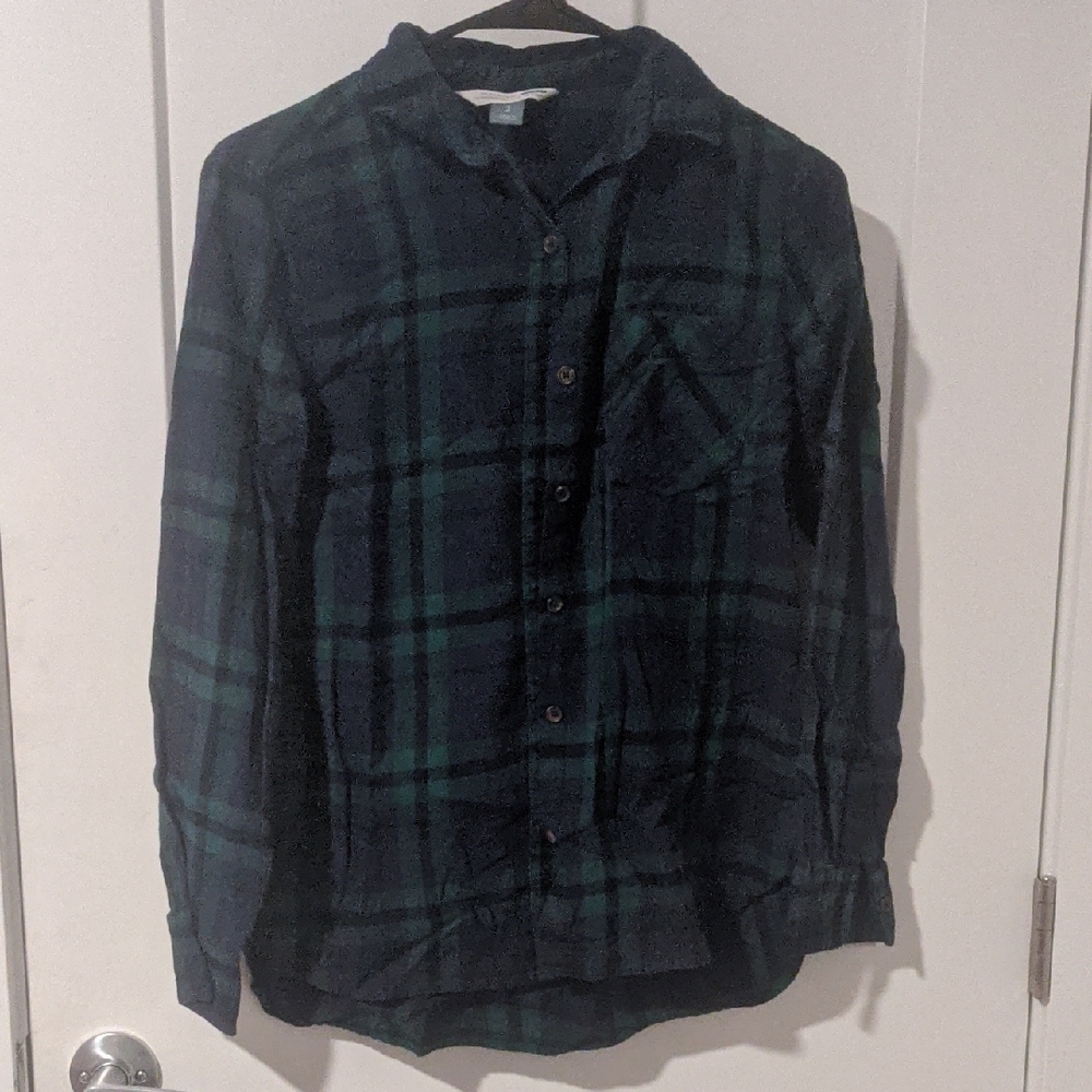 Plaid Button-Up Shirt